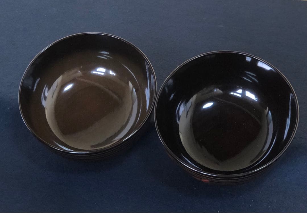 《R》懐石 黒塗 金線模様 吸物椀6客 克己作 木製漆器 共箱 260128く2