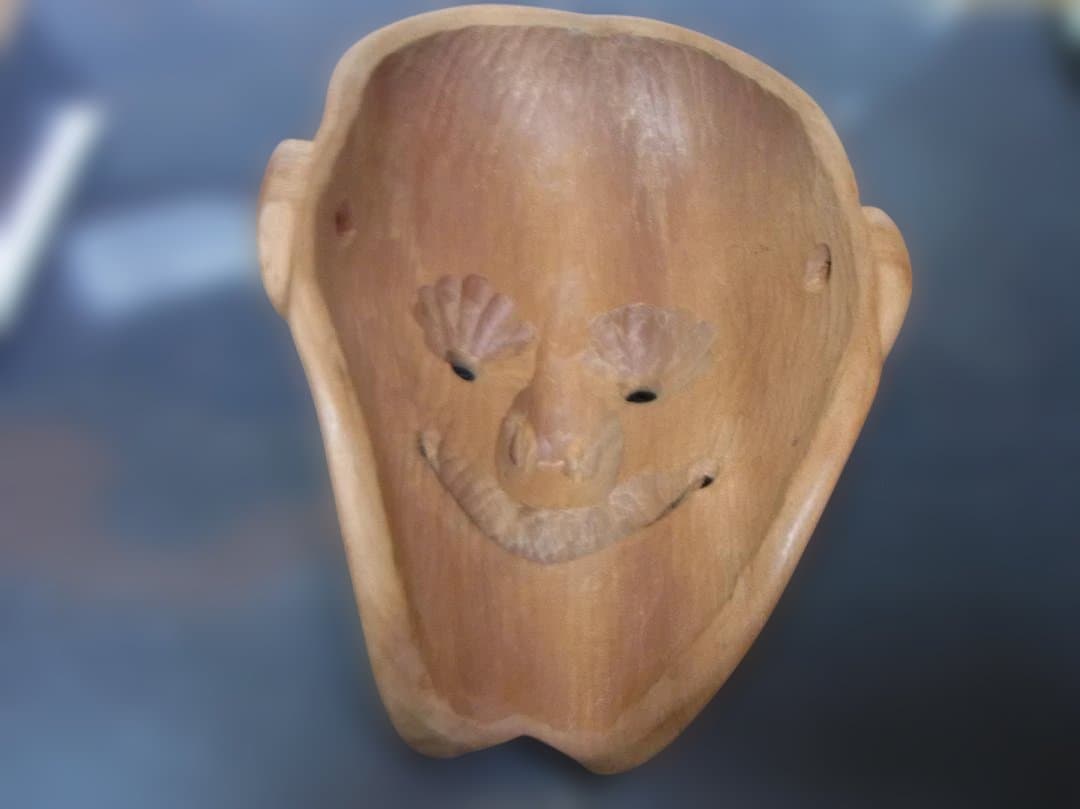 木製 般若の面 約25cm