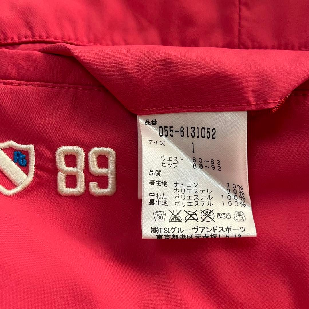 美品 パーリーゲイツ ゴルフ 中綿パンツ 蓄熱 暖パン ロゴ刺繍 ピンク 1