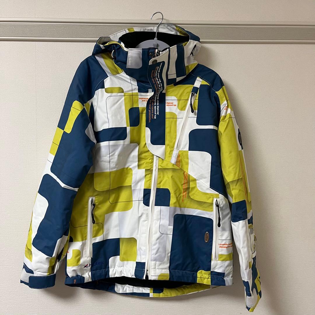 【入手困難】on yo ne スキーウェア ユニセックス 青・黄・白 幾何学模様