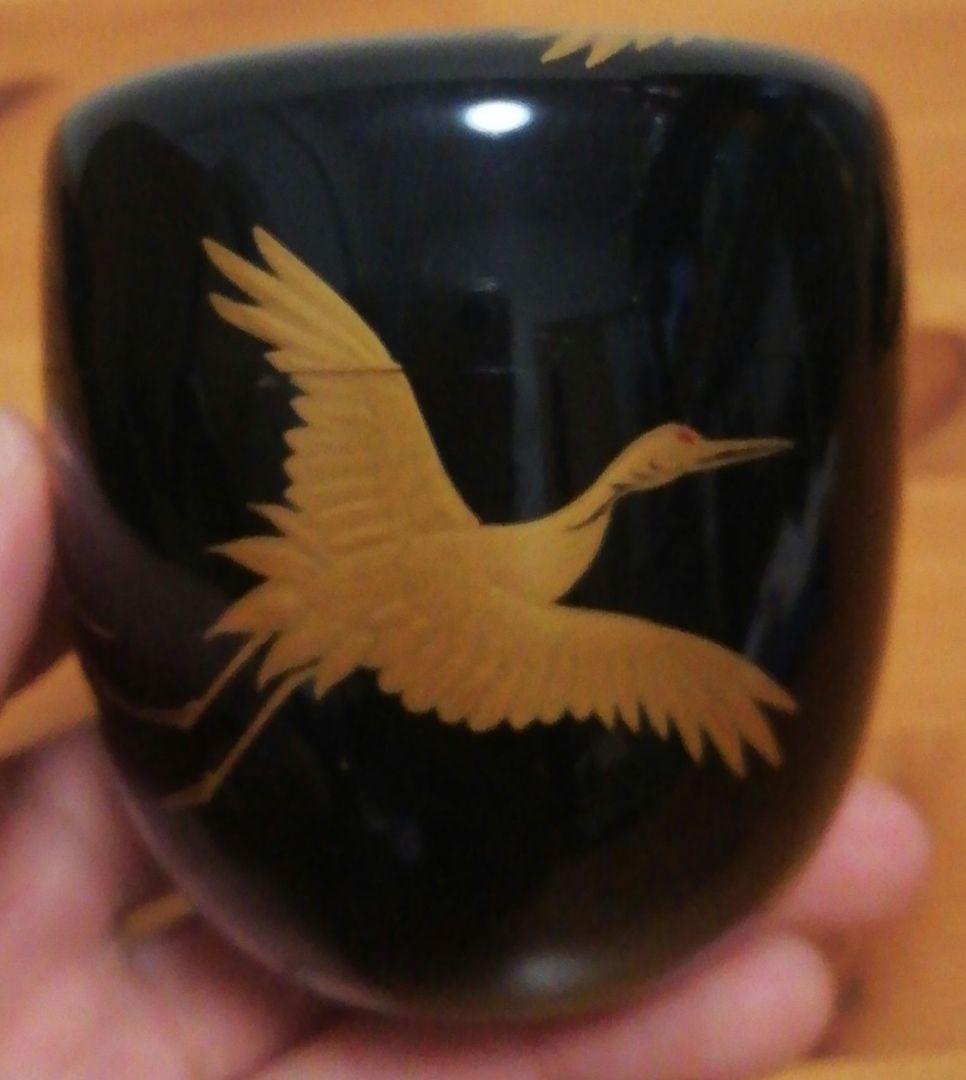 仁和春象作　鶴　蒔絵　棗　共箱　茶道具