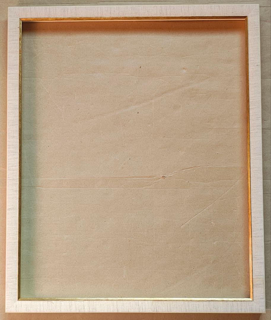 【大型 F15号】油彩額縁 アクリル板仕様 アンティーク調 紫×金 キャンバス付