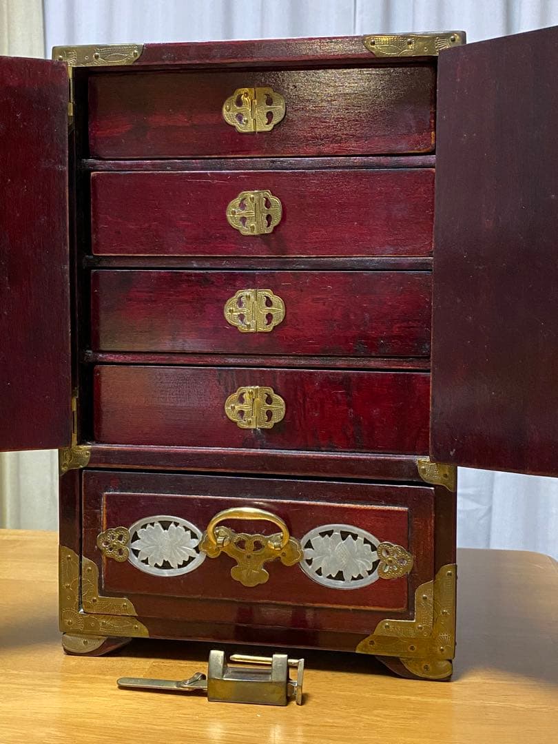 アジアン家具 木製宝石貴金属収納ボックス