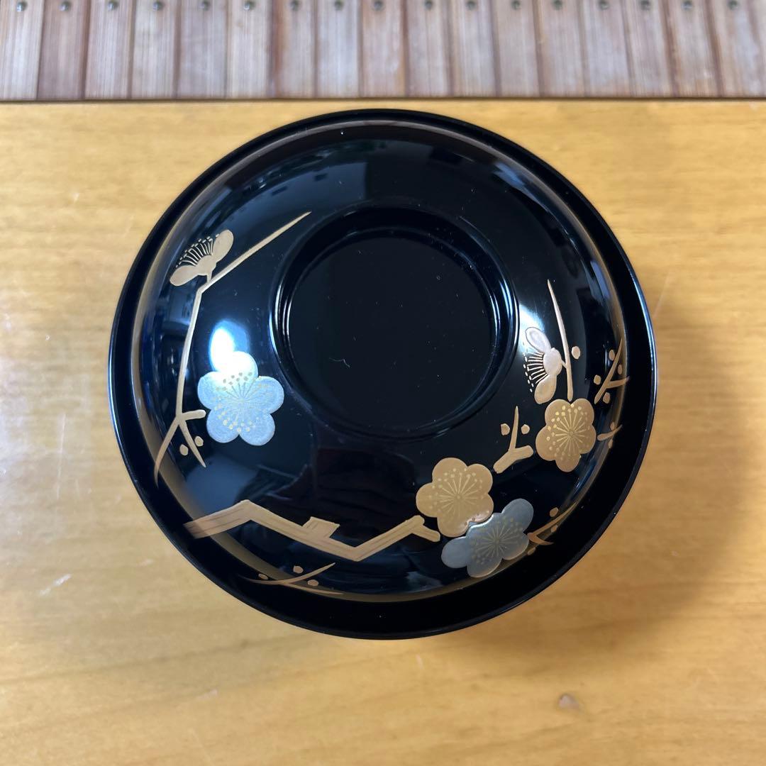 京都平安象彦　天然木　本漆塗　蒔絵　久美椀　金銀初梅　春蘭　伝統工芸品　高級漆器