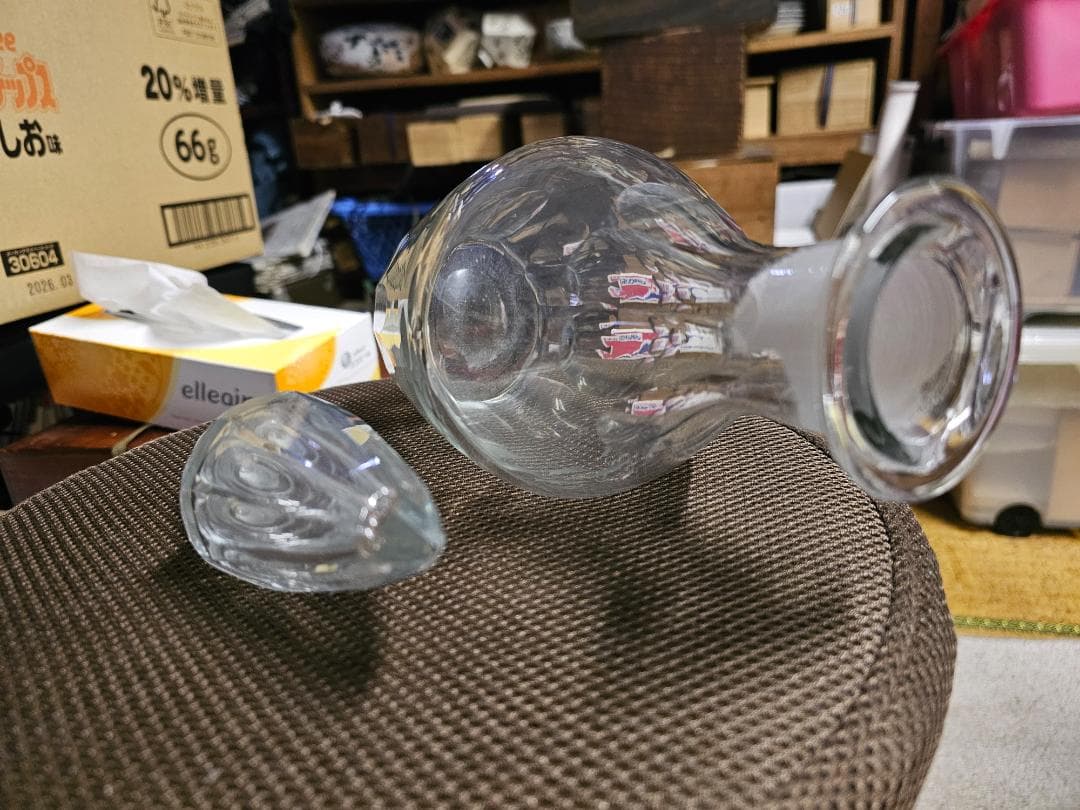 大正から戦前 ウランガラス デキャンタ カットガラス