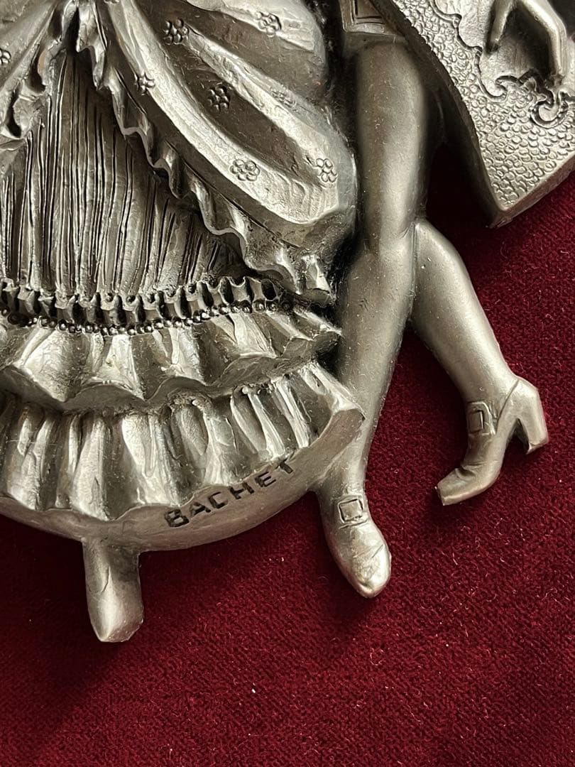 ◆フランスアンティーク｜手彫りピューター製E額壁掛け手作り置物王妃姫パリ貴族