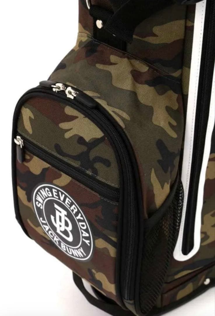 新品未使用　JACK BUNNY 迷彩　キャディバッグ　ゴルフバッグ　スタンド付