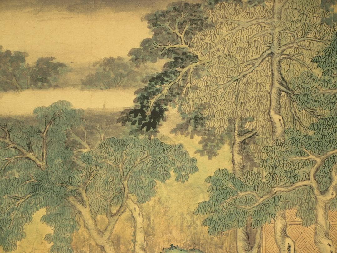 中国掛け軸　明時代作品　携琴訪友図　　肉筆保証　骨董品 BD730A14-2