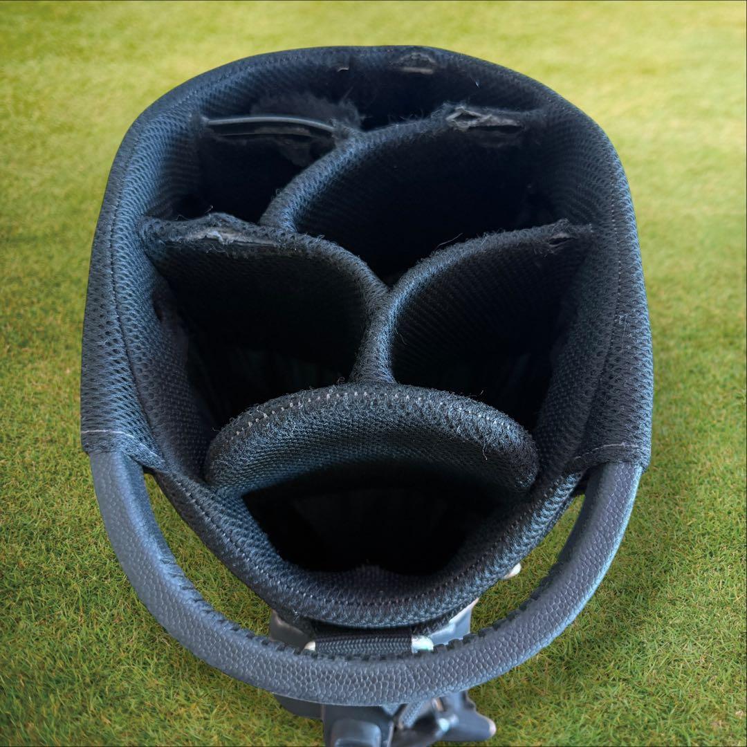 パーリーゲイツ　キャディバッグ　迷彩　カモフラ　ショルダー式　スタンド式　黒　白