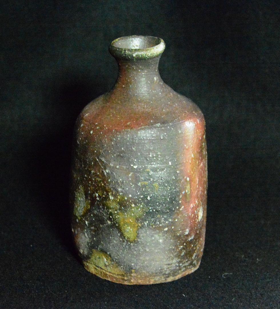 人間国宝　金重陶陽　窯変三角徳利