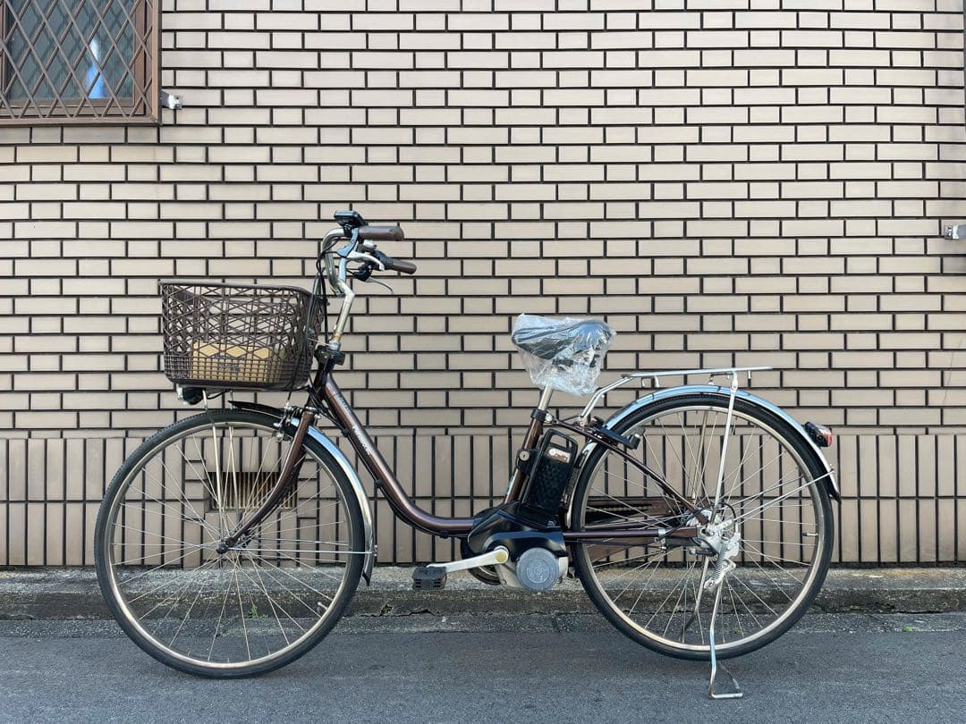 16Ah パナソニック電動アシスト自転車 ブラウン 前カゴ付き