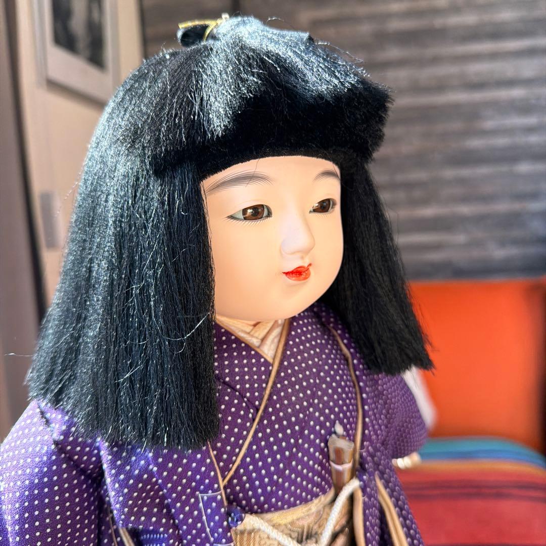 市松人形 紫色の着物