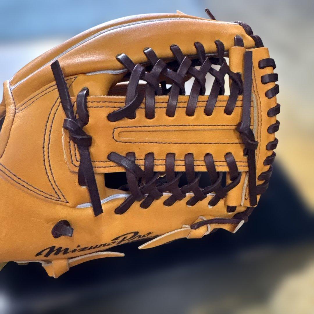 新品未使用タグ付きMizuno Pro 硬式野球グローブ オレンジ右利き内野手用
