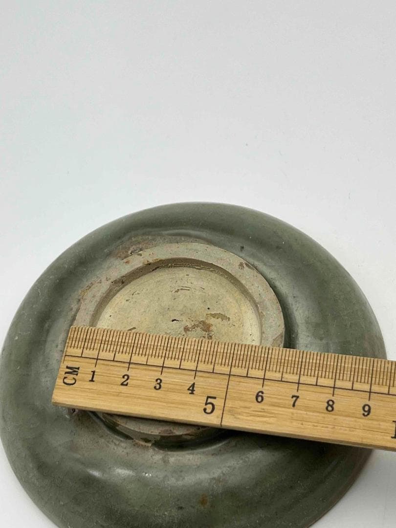 宋時代　青磁　龍泉窯花紋皿　青磁茶盤　 希少貴重　鉢　茶碗　唐物(F-113)