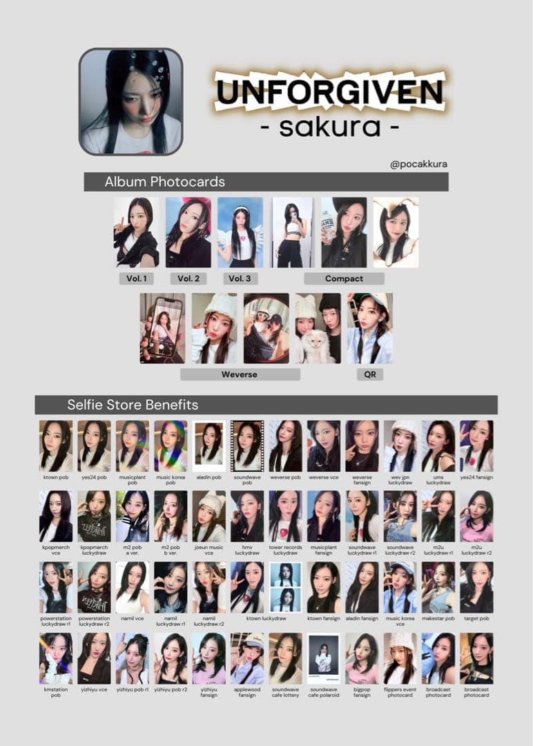 LE SSERAFIM ルセラ UNFORGIVEN ヨントン中国トレカ サクラ