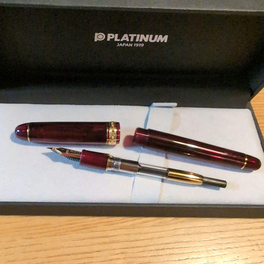 プラチナ万年筆 #3776 センチュリー EF ブルゴーニュ ボトルインク付