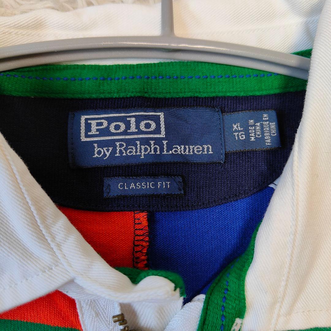 未使用級 XL　ポロラルフローレン　ラグビー ジャージ　特大　マルチボーダー