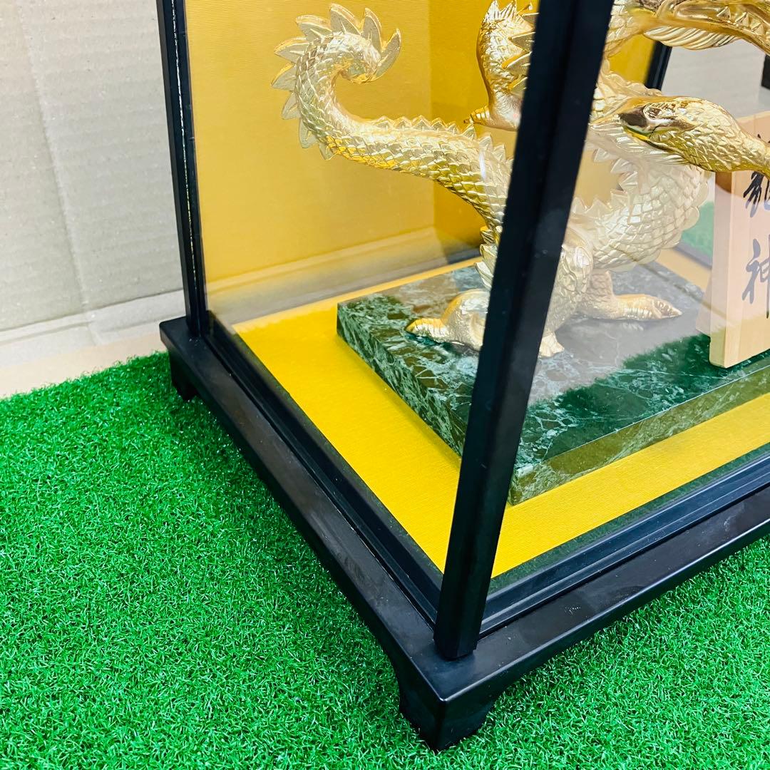 高岡銅器 竹中銅器 24KGP 黄金 龍神 鋳銅製 大理石台座 ケース付