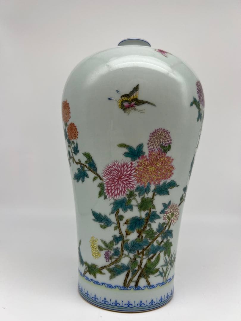 中国民国〜50年代の粉彩梅瓶唐物古美術品　江戸アンティーク骨董コレクション青磁