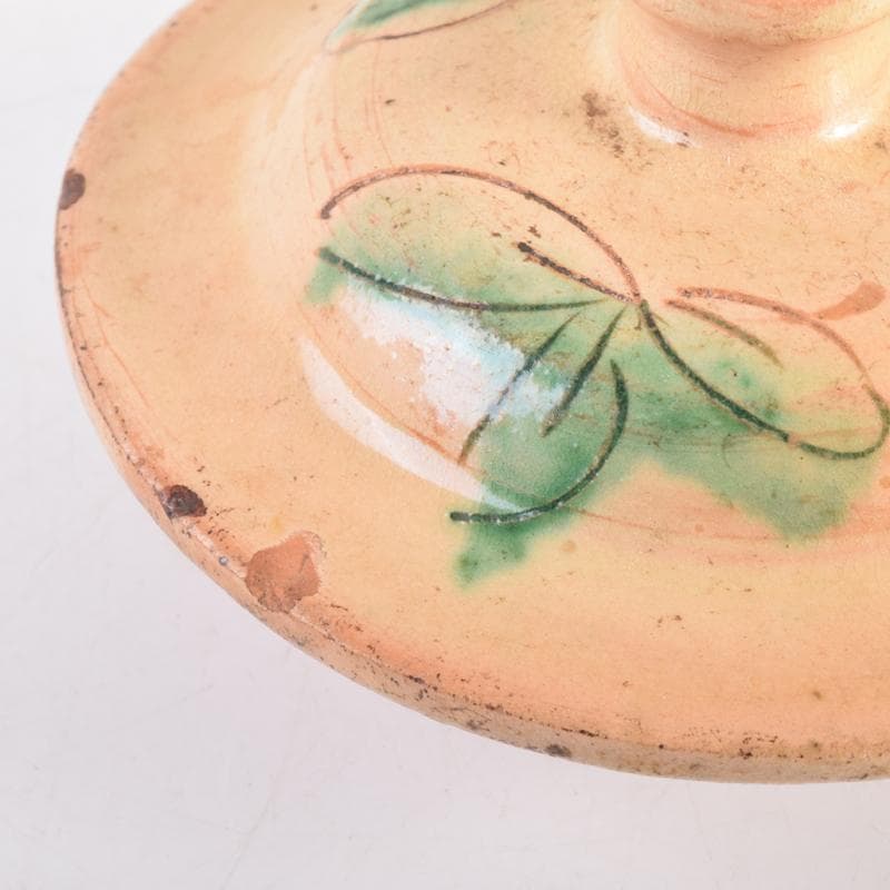 中国　唐三彩　花文　蓋壷　蓋物　C　6967