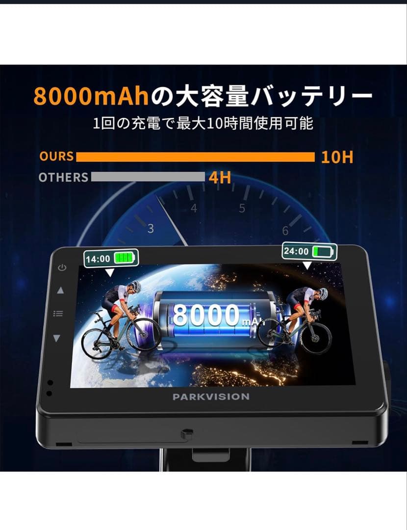 ⭐️新品 PARKVISION 自転車リアカメラ 4.3インチモニター 高画質