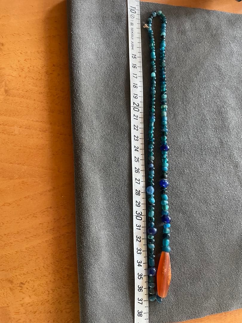 出土　古墳時代　赤瑪瑙製12面切子玉　瑠璃玉1連