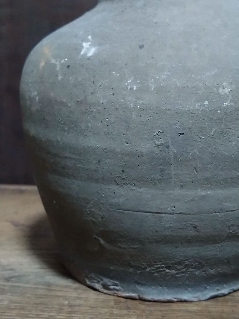 須恵器長頸瓶　発掘　考古　花生　花飾り　骨董古道具