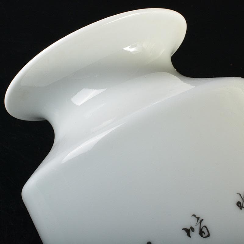 中国　致遠堂製　粉彩　花漢詩文　筒瓶　花瓶　V　R6768F