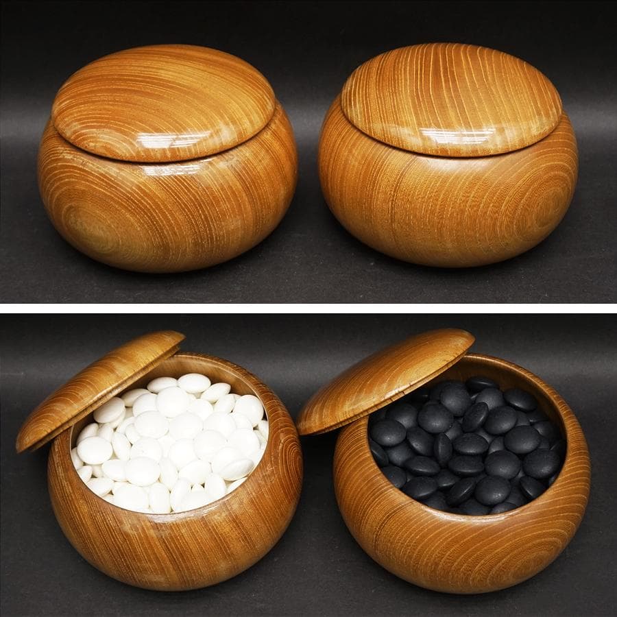 碁石 蛤 38号 那智黒 高級 囲碁 白石 黒石 碁笥付き 桐箱 特大碁石