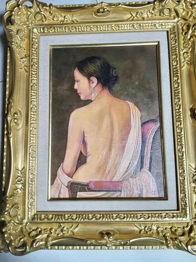 森本草介、絵画、美人画、油彩4号、裸婦、高級額縁、肉筆画、高塚省吾、宮永岳彦。