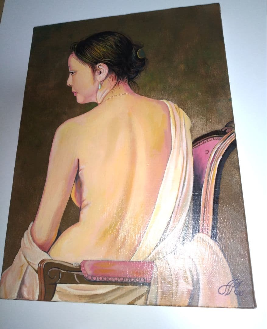 森本草介、絵画、美人画、油彩4号、裸婦、高級額縁、肉筆画、高塚省吾、宮永岳彦。