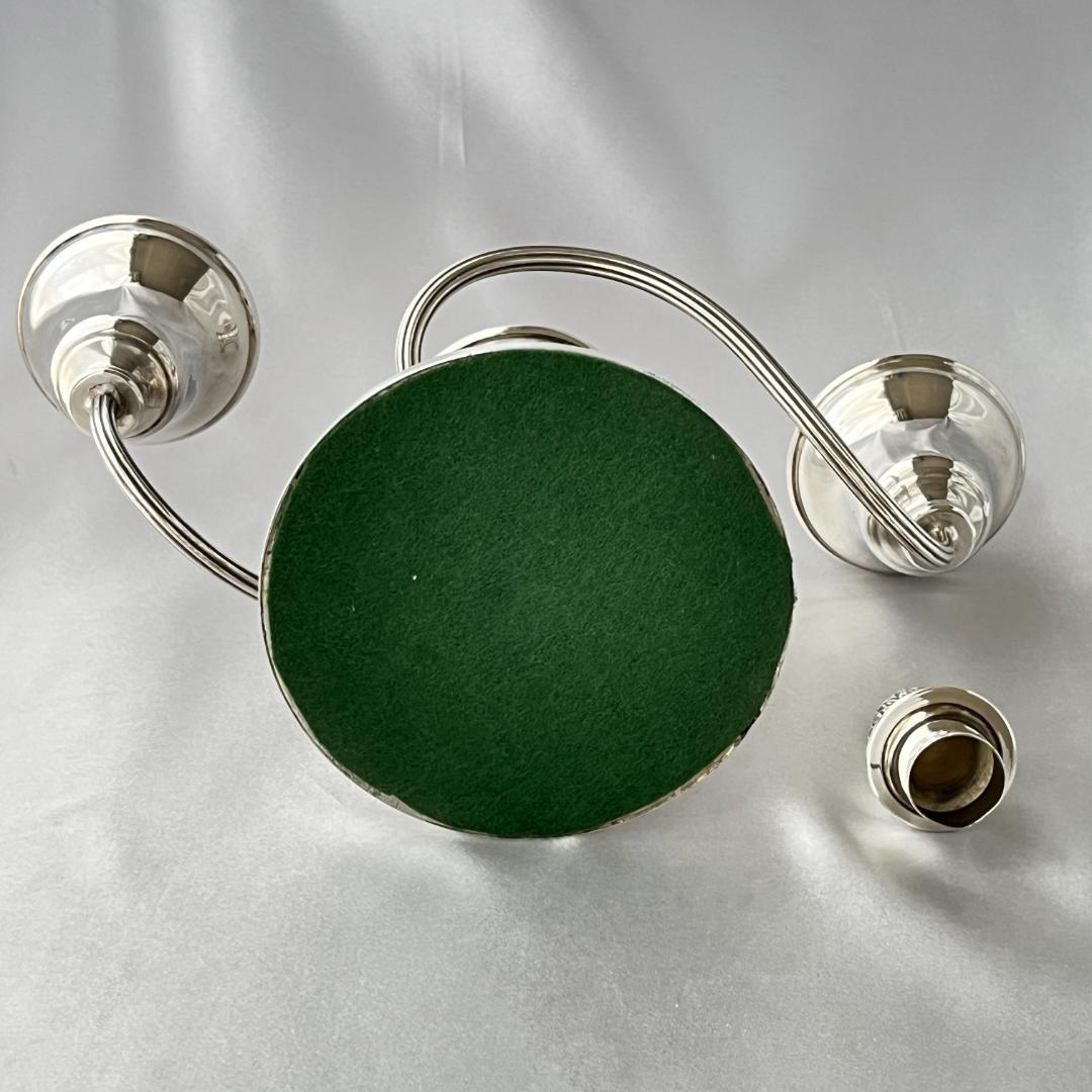 【英国】ビクトリアン キャンドルスタンド トリプルホルダー 火消し