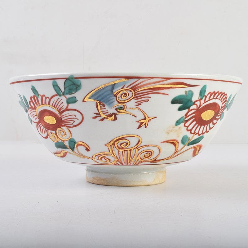 永楽善五郎造　呉州赤絵　魁字花鳥文　鉢　共箱　C　R9241