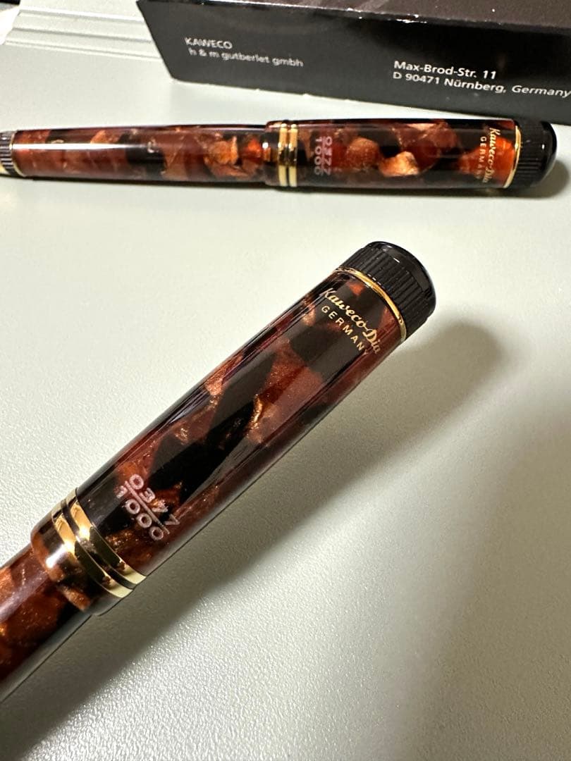 【未使用品】カヴェコ　万年筆・ボールペンセット　ディア2　アンバー