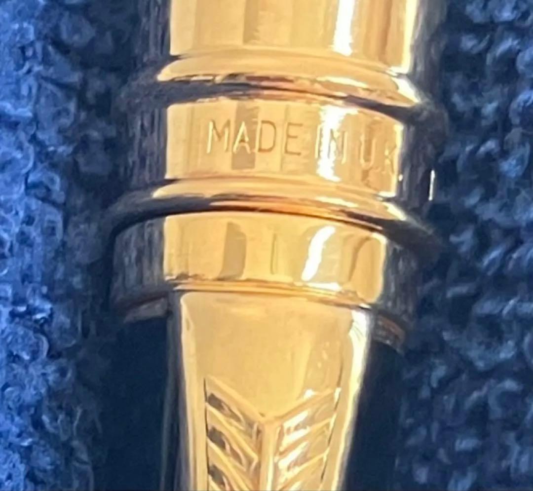 最終価格！英国製/重厚なブラック軸にダブル金環のパーカーデュオフォールドBP