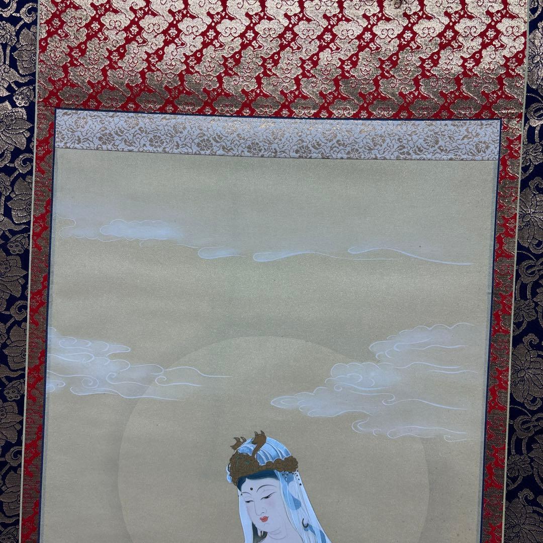 田中浩伸 掛軸 雲上観音　美術品　0121o83