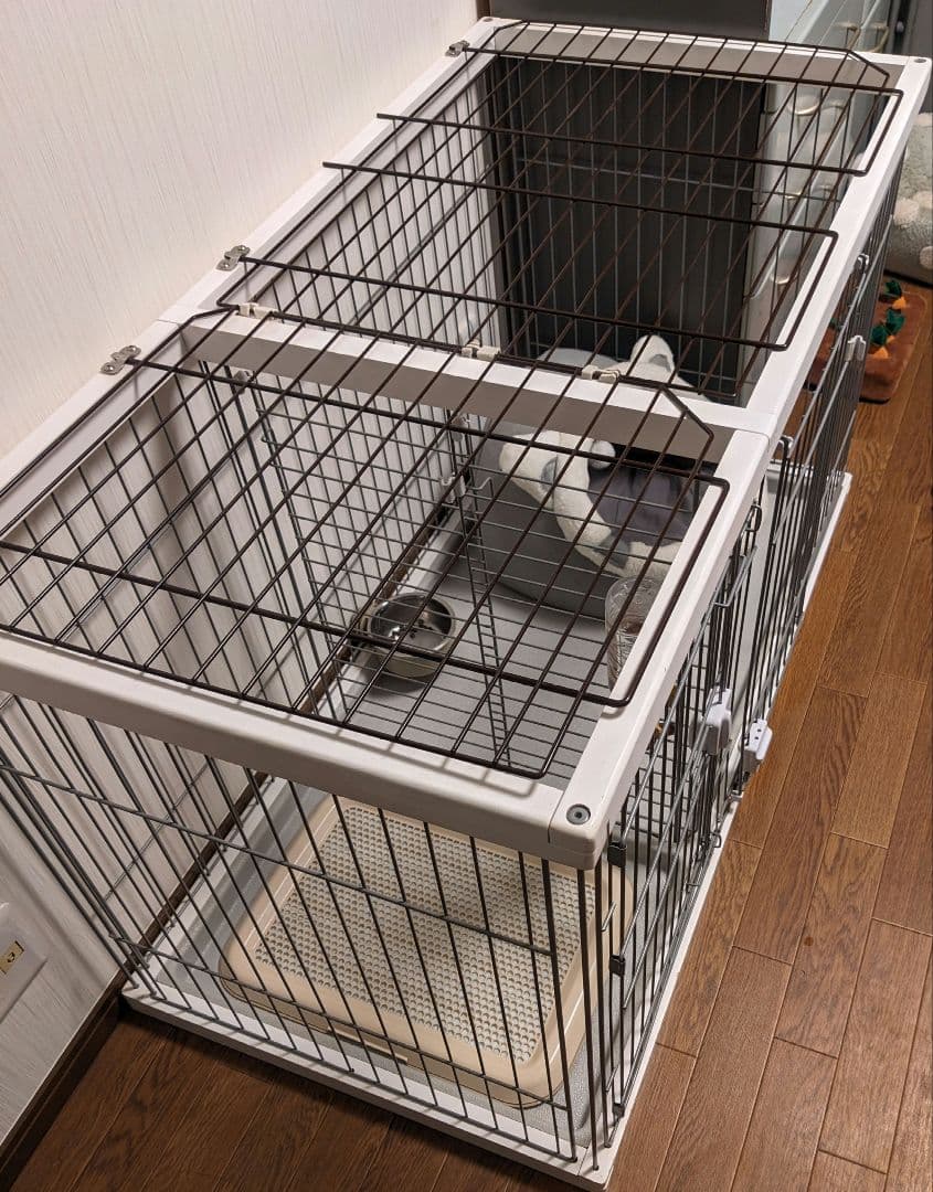 【犬用ケージ☆屋根付き】 ペティオドックルームサークルワイド☆トイレスペース分離