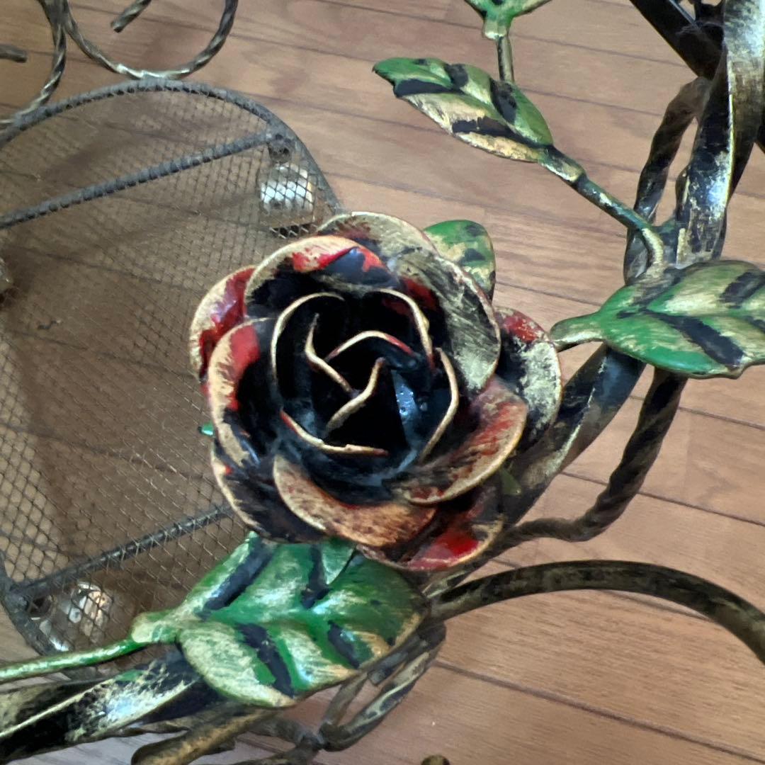 ルネサンス ガラステーブル ゴールド バラ ヴィンテージ アンティーク