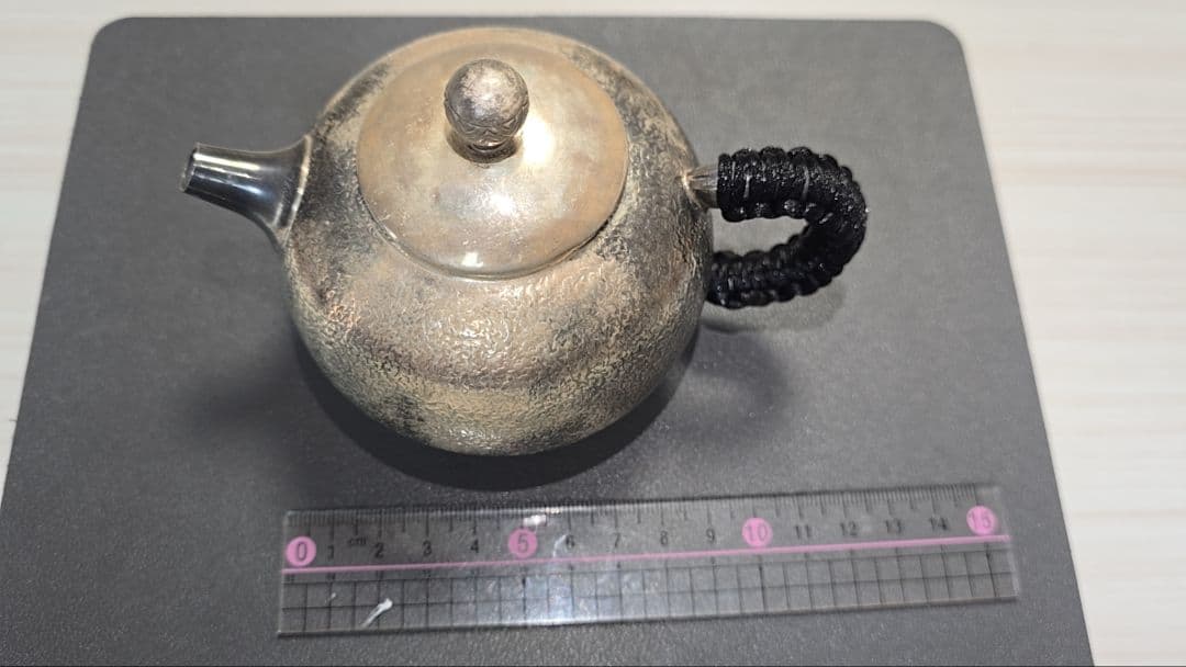 純銀製ハンマード急須 243g 直径約10cm