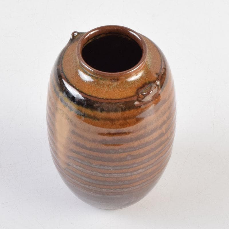 茶道具　高取焼　十三代高取八仙作　肩衝茶入　仕覆付　共箱　V　9139