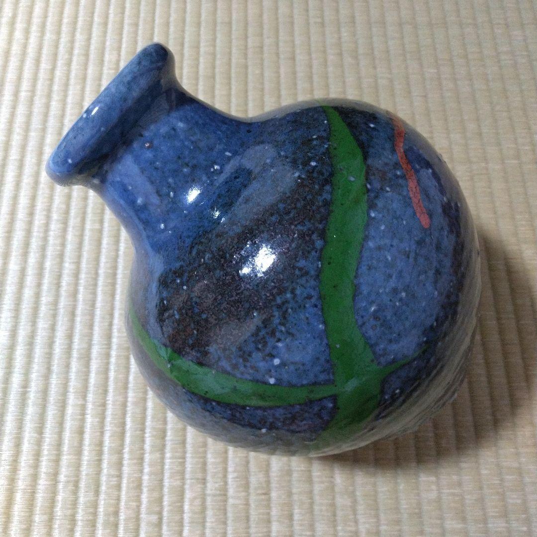 河井博次　流し掛壷 (呉須赤緑大壷)　桐共箱付