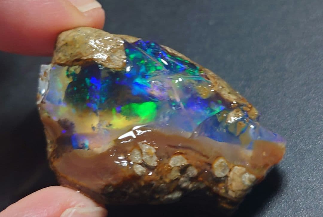 【50CT】エチオピア　オパール　原石　青　鉱物標本　ウェロ産