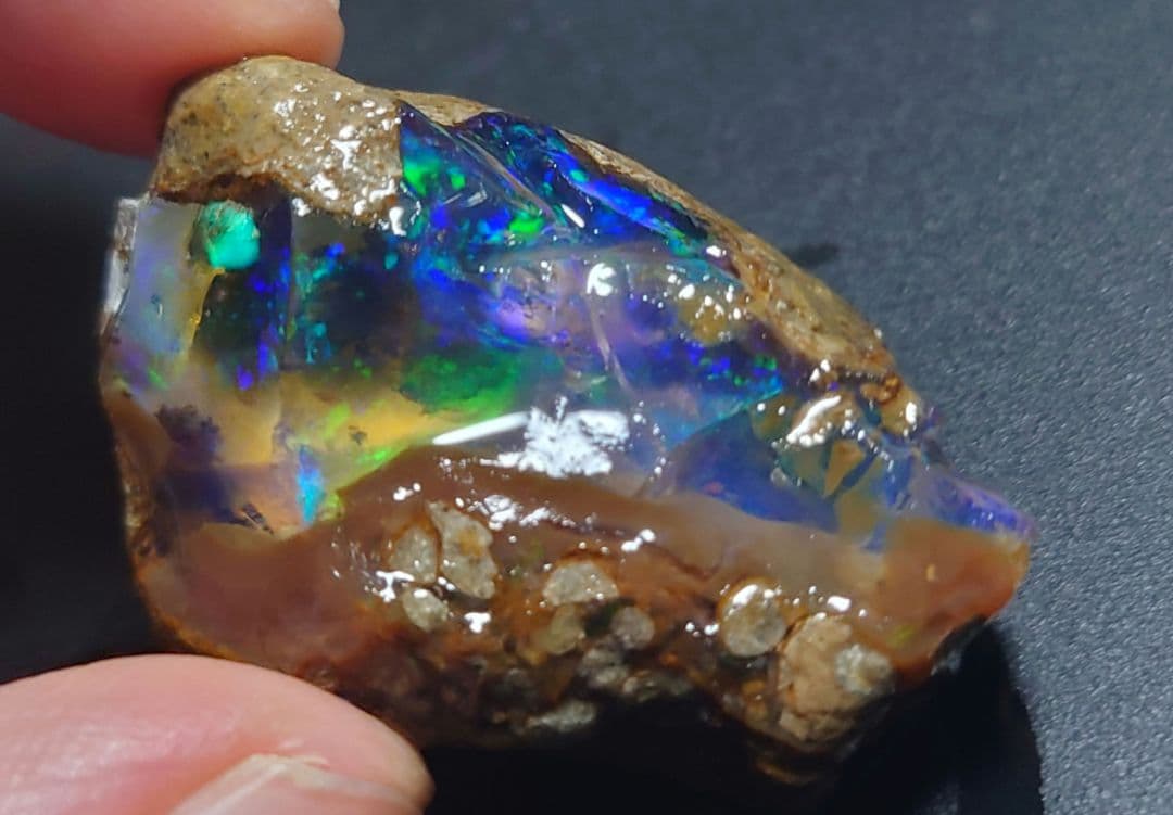 【50CT】エチオピア　オパール　原石　青　鉱物標本　ウェロ産