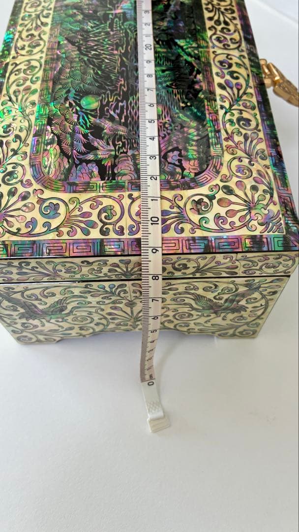 真珠貝の象嵌ラッカー木製ボックス