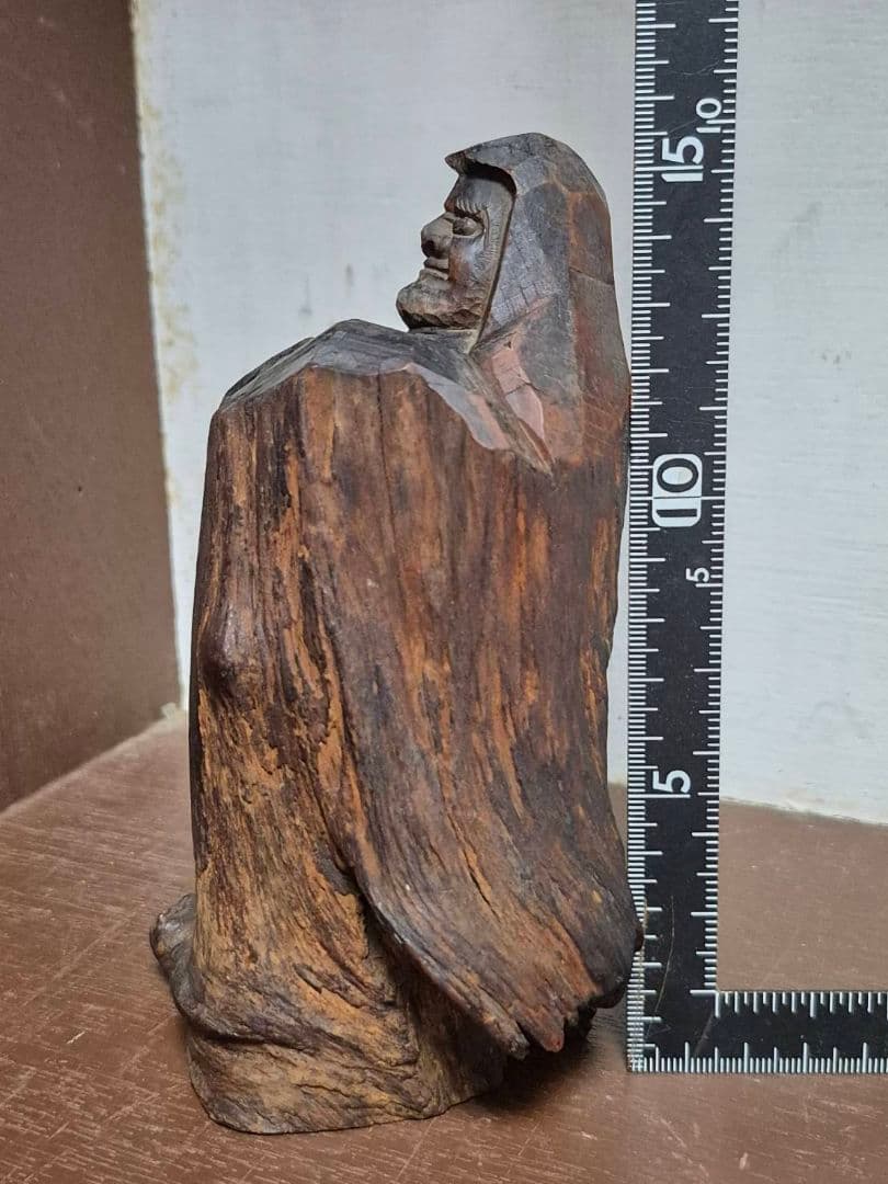 達磨大師像　達磨像　木彫り　木像　工芸品　置物　一点物 骨董 木喰 木彫