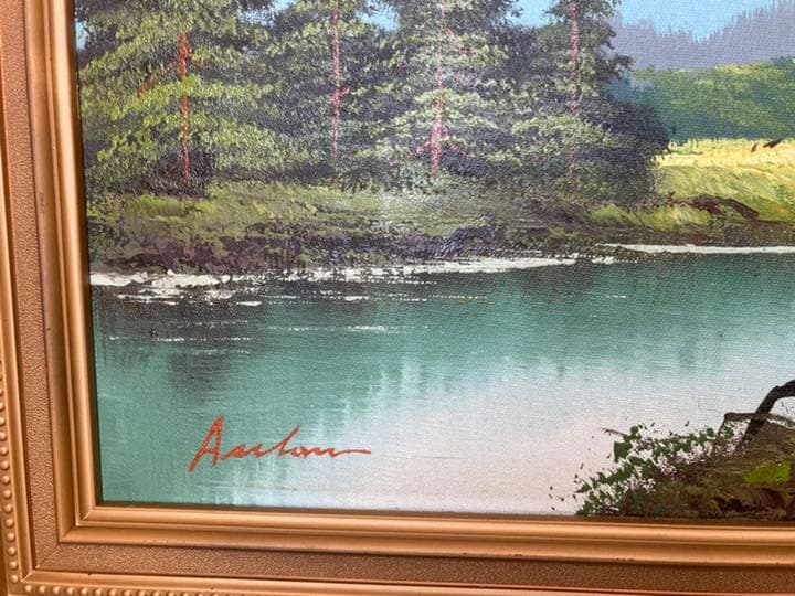 お値下げ　額縁絵画　油絵　風景画　アンティーク