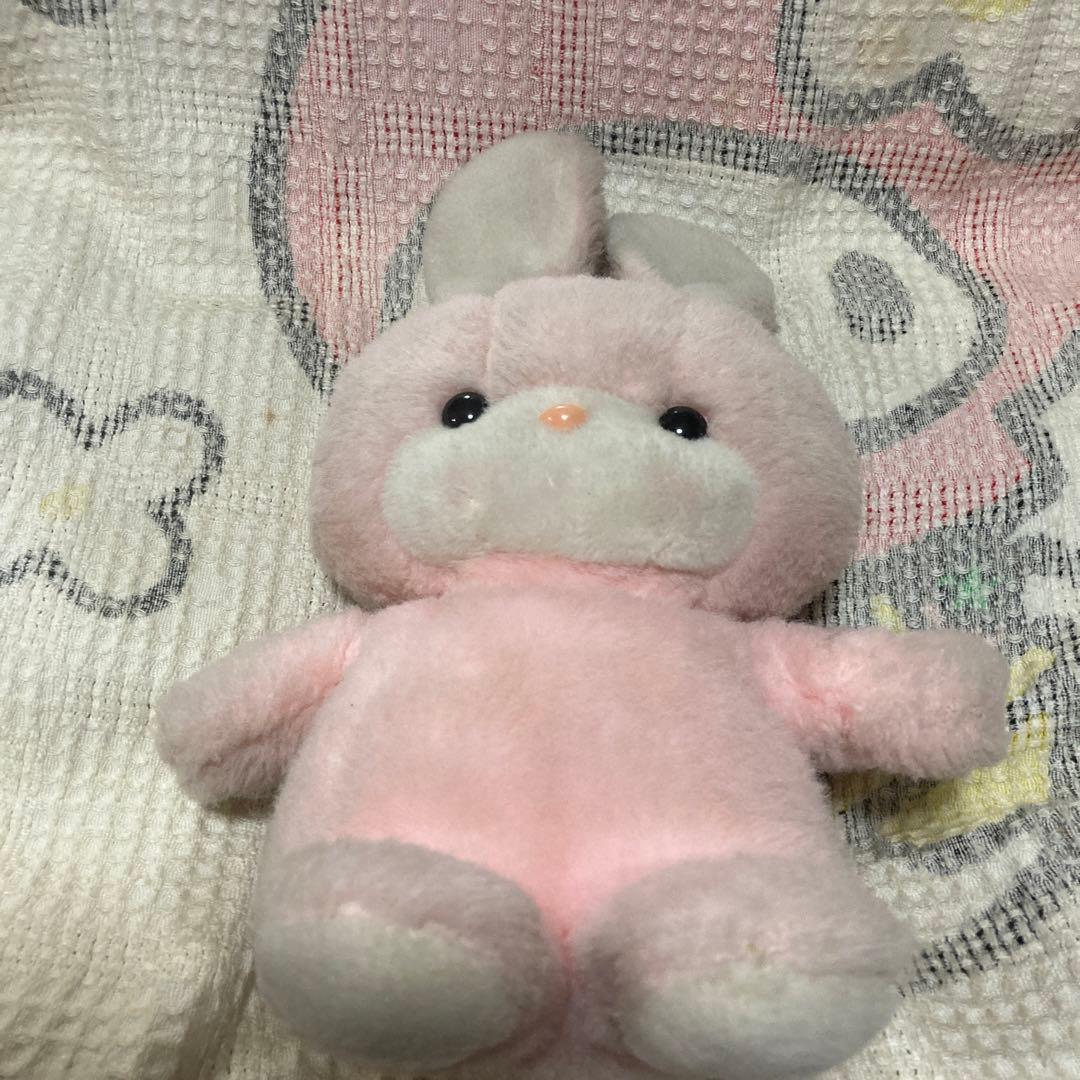 昭和レトロ　ヴィンテージ 吉徳　うさぎ　クリーミー　ぬいぐるみ　中古品　難あり
