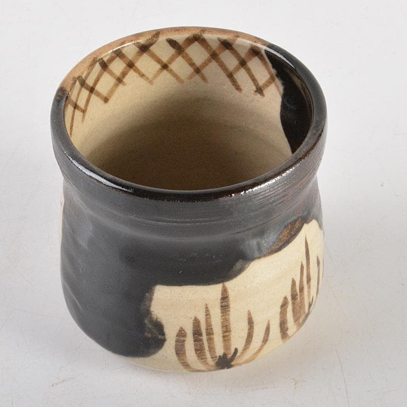 茶道具　黒織部　茶器　在銘　共箱　V　6330