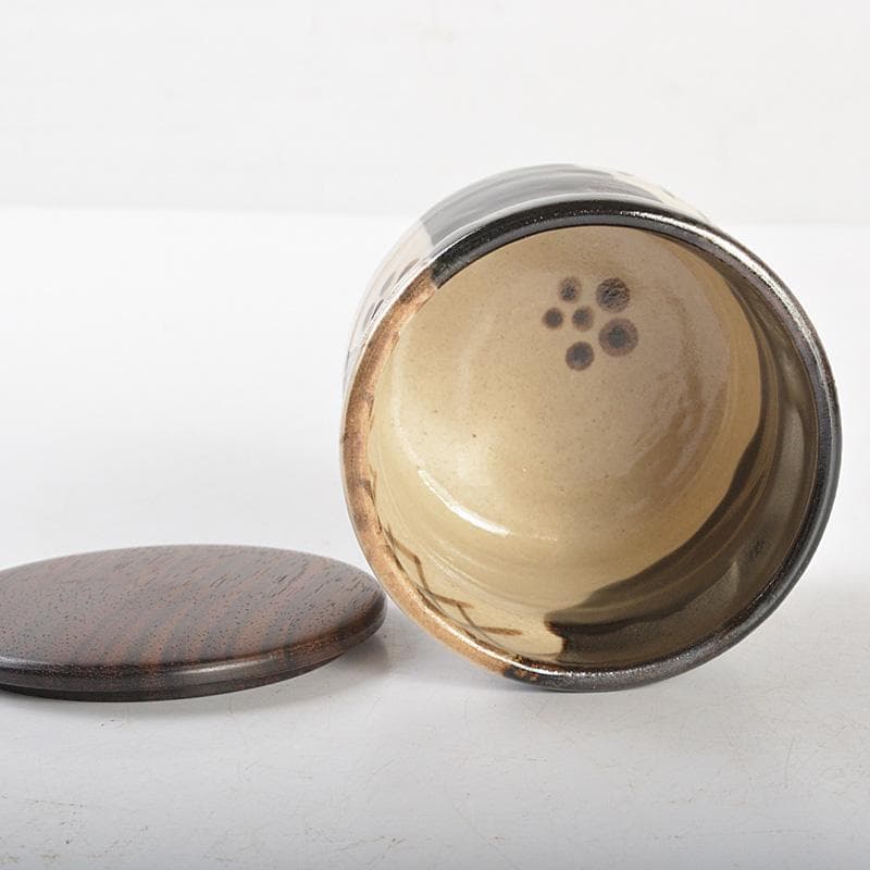 茶道具　黒織部　茶器　在銘　共箱　V　6330