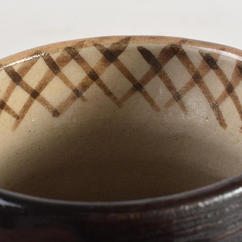 茶道具　黒織部　茶器　在銘　共箱　V　6330